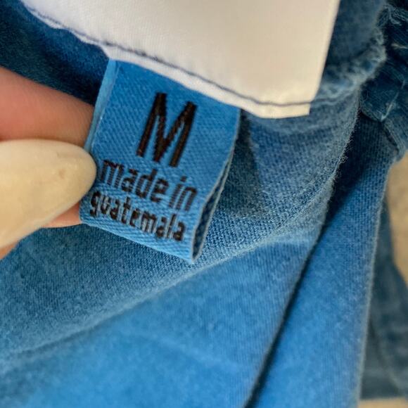 Hurley Tiger Tree Tank Top Women M Teal Blue Biker Cottagecore Raw Hem Beach NWT - Picture 7 of 10